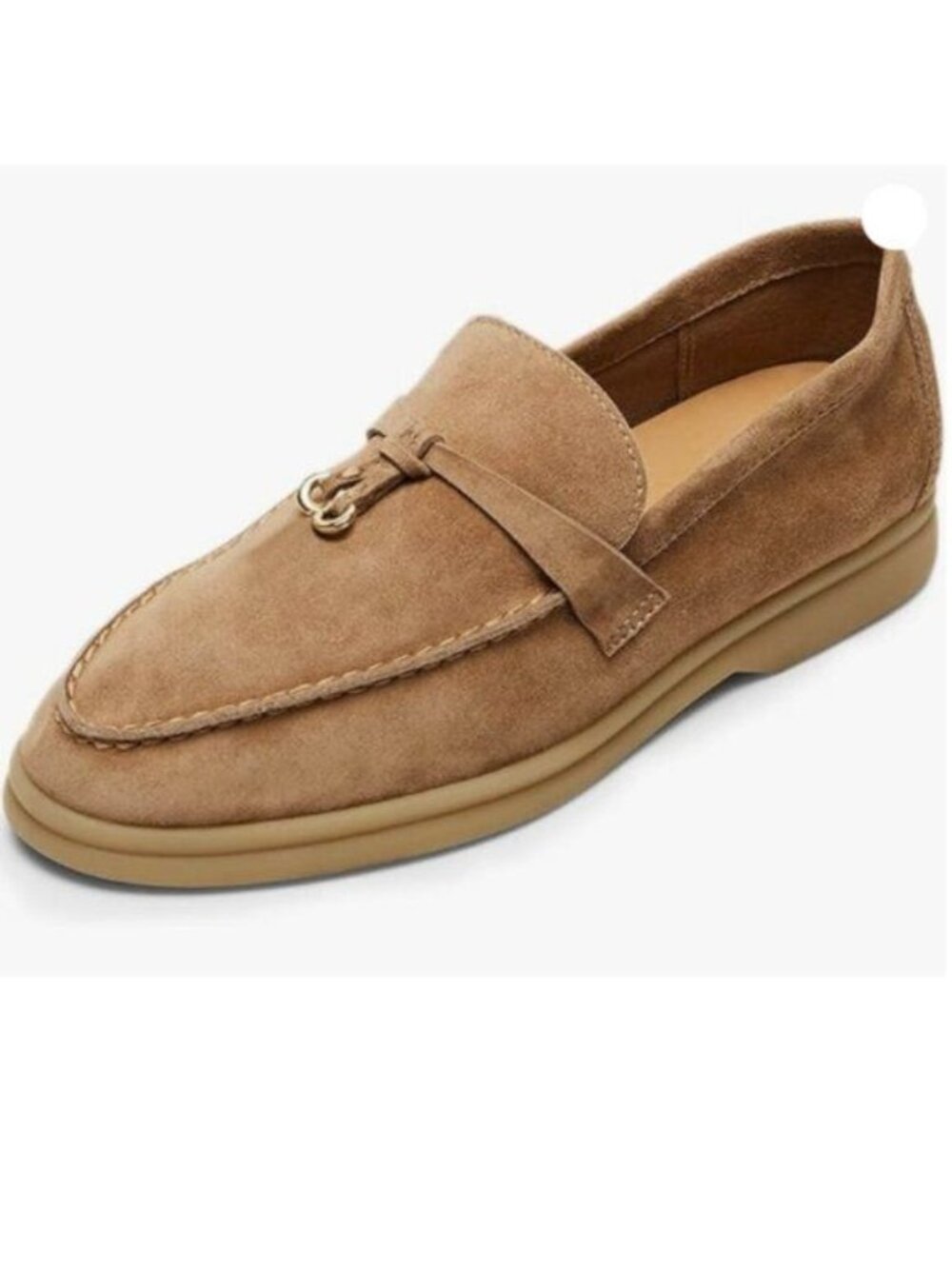 Milooey shoes Women's Round Toe Flat Loafers Comfort Slip On Moccasins Brown